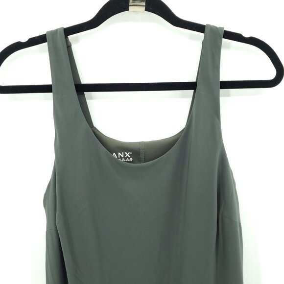 Spanx Yes Pleats Dress Tank Dress Built-In Shorts M Pine Stone Green - Picture 5 of 12